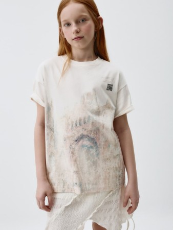 футболка для девочек с ar-принтом по мотивам картины клода моне - детские футболки и поло дешевые 