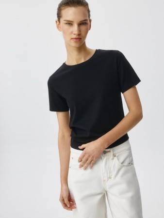 футболка eva slim fit - женская одежда, обувь и аксессуары с круглым вырезом 