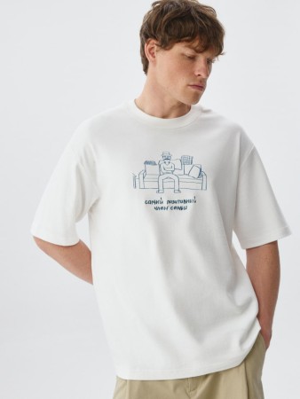 футболка из коллекции art people с простыми вещами - мужская одежда, обувь и аксессуары оверсайз 