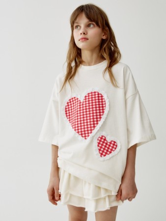 футболка оверсайз для девочек из коллекции art people с авророй ефимовой - детские футболки и поло в клетку 