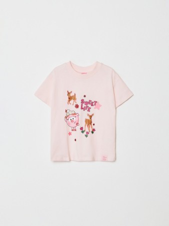 футболка оверсайз для девочек с принтом  x смешарики - детские футболки оверсайз 