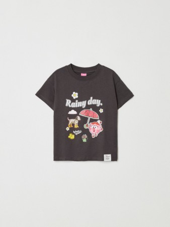 футболка оверсайз для девочек с принтом  x смешарики - детские футболки оверсайз 