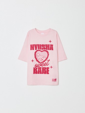 футболка оверсайз для девочек с принтом  x смешарики фотография