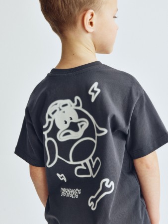 футболка оверсайз для мальчиков с принтом  x смешарики - детские футболки с принтом 