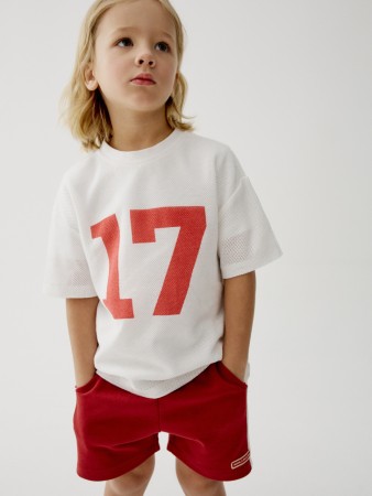 футболка оверсайз из трикотажной сетки для мальчиков - детская одежда российская 