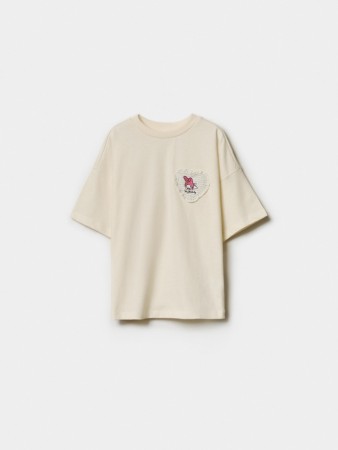 футболка оверсайз с аппликацией hello kitty my melody для девочек - детская одежда, обувь и аксессуары