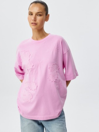 футболка оверсайз с аппликацией - футболки удлиненные 