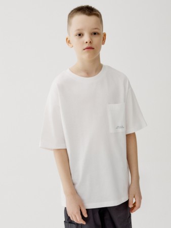 футболка оверсайз с карманом для мальчиков - детская одежда свободная 