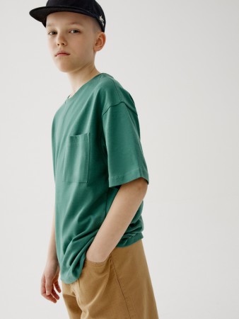 футболка оверсайз с карманом для мальчиков - детская одежда для детей 