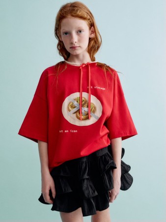 футболка оверсайз с новогодним принтом для девочек - детские футболки