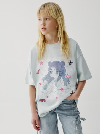 футболка оверсайз с принтом аниме для девочек - детская одежда, обувь и аксессуары для всех возрастов