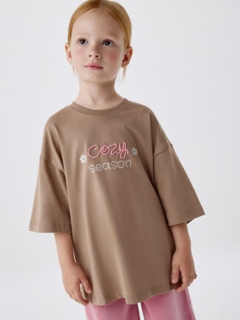 футболка оверсайз с принтом для девочек - детская одежда, обувь и аксессуары для всех возрастов с коротким рукавом 