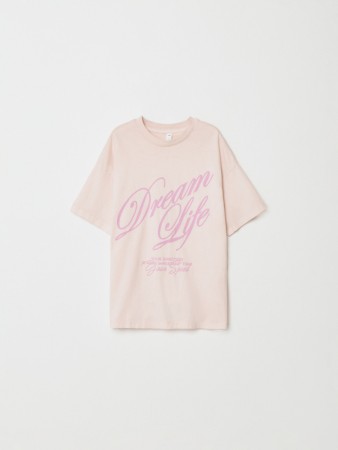 футболка оверсайз с принтом для девочек фотография