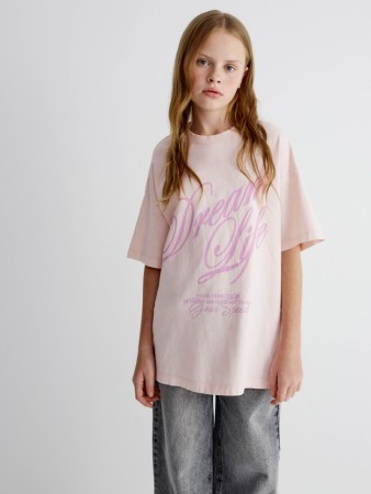 футболка оверсайз с принтом для девочек фотография