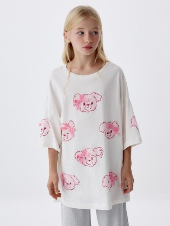 футболка оверсайз с принтом для девочек - детские футболки с принтом 