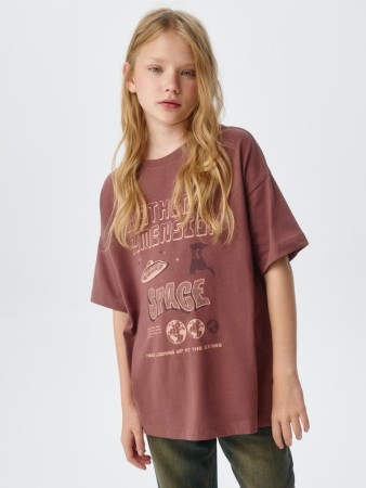 футболка оверсайз с принтом для девочек фотография