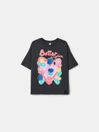 футболка оверсайз с принтом для девочек - детская одежда, обувь и аксессуары для всех возрастов с коротким рукавом 