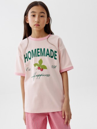 футболка оверсайз с принтом для девочек фотография