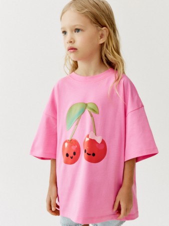 футболка оверсайз с принтом для девочек - детские футболки и поло