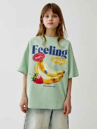 футболка оверсайз с принтом для девочек - детские футболки и поло трикотажные 