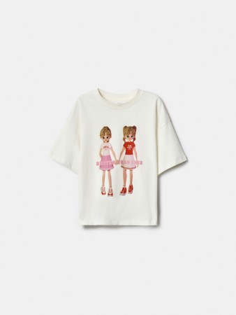футболка оверсайз с принтом для девочек фотография