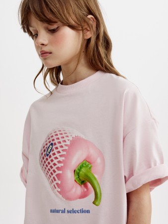 футболка оверсайз с принтом для девочек - детская одежда недорогая 