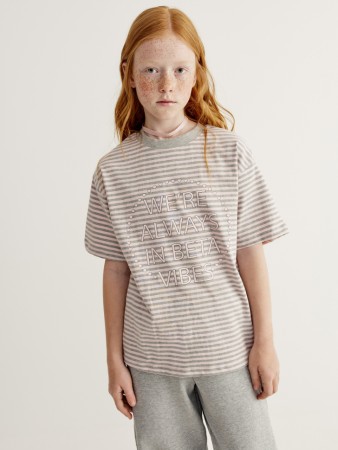 футболка оверсайз с принтом для девочек - детская одежда с вырезом 