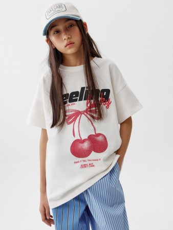 футболка оверсайз с принтом для девочек - детская одежда трикотажная 