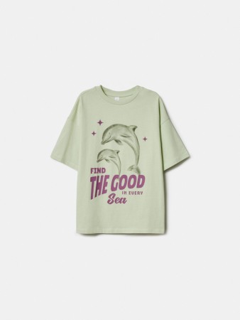 футболка оверсайз с принтом для девочек фотография