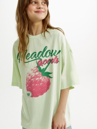 футболка оверсайз с принтом для девочек - детская одежда российская 