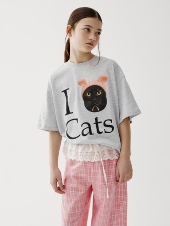 футболка оверсайз с принтом для девочек - детская одежда свободная 