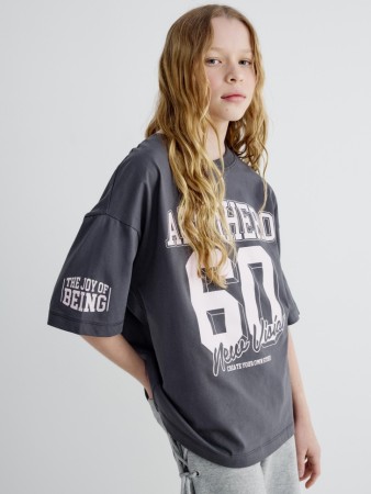 футболка оверсайз с принтом для девочек - детские футболки с принтом 