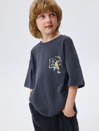 футболка оверсайз с принтом для мальчиков - детская одежда, обувь и аксессуары для всех возрастов с круглым вырезом 