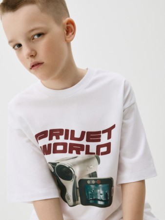 футболка оверсайз с принтом для мальчиков - детская одежда для мальчиков 