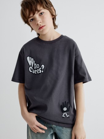 футболка оверсайз с принтом для мальчиков - детские футболки и поло с круглым вырезом 