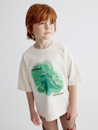 футболка оверсайз с принтом для мальчиков - детская одежда, обувь и аксессуары для всех возрастов с коротким рукавом 