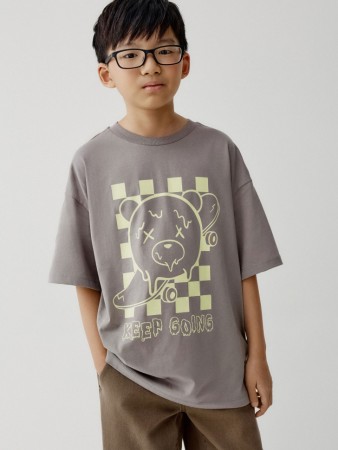 футболка оверсайз с принтом для мальчиков - детская одежда, обувь и аксессуары для всех возрастов с вырезом 