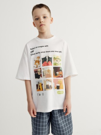 футболка оверсайз с принтом для мальчиков - детская одежда, обувь и аксессуары