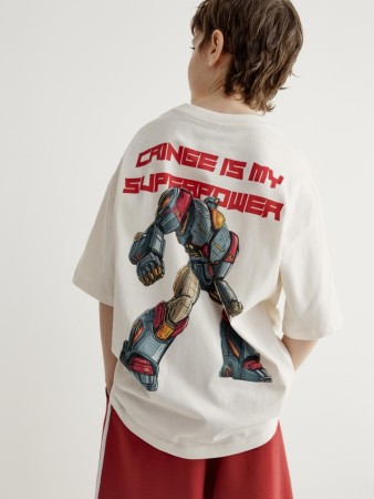 футболка оверсайз с принтом для мальчиков - детская одежда российская 