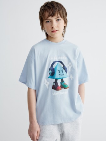 футболка оверсайз с принтом для мальчиков - детская одежда для детей 