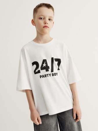 футболка оверсайз с принтом для мальчиков - детская одежда для детей 