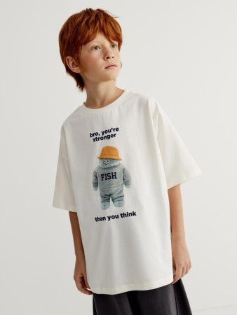 футболка оверсайз с принтом для мальчиков - детская одежда свободная 