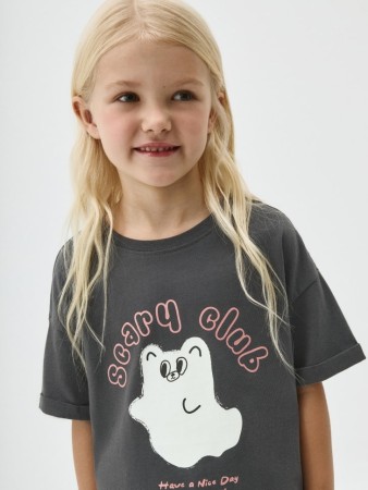 футболка оверсайз с принтом halloween для девочек - детская одежда, обувь и аксессуары для всех возрастов с отворотом 