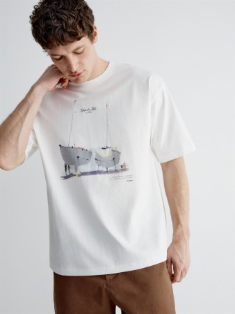 футболка оверсайз с принтом из коллекции art people с алексеем ланцевым - мужская одежда, обувь и аксессуары морская 