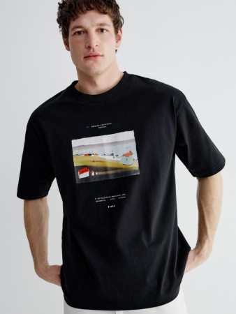 футболка оверсайз с принтом из коллекции art people с алексеем ланцевым - мужская одежда, обувь и аксессуары морская 