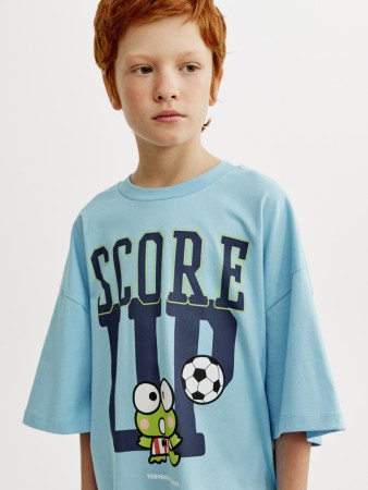 футболка оверсайз с принтом keroppi hello kitty для мальчиков - детские футболки для мальчиков 