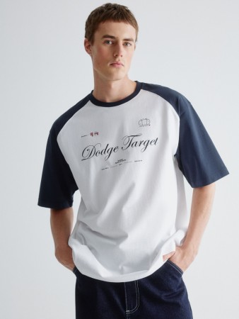 футболка оверсайз с принтом - мужская одежда с вырезом 