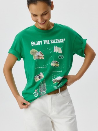 футболка оверсайз с принтом - футболки с вышивкой 