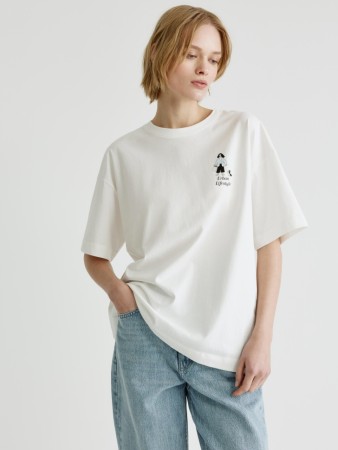 футболка оверсайз с принтом - женские футболки и поло свободные 