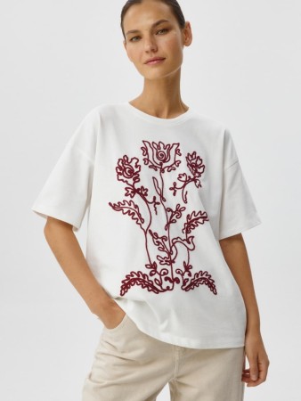 футболка оверсайз с вышивкой - футболки и поло в рубчик 